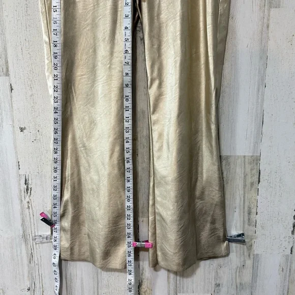 Vince Camuto Gold Metallic Flare Pants - Picture 9 of 10